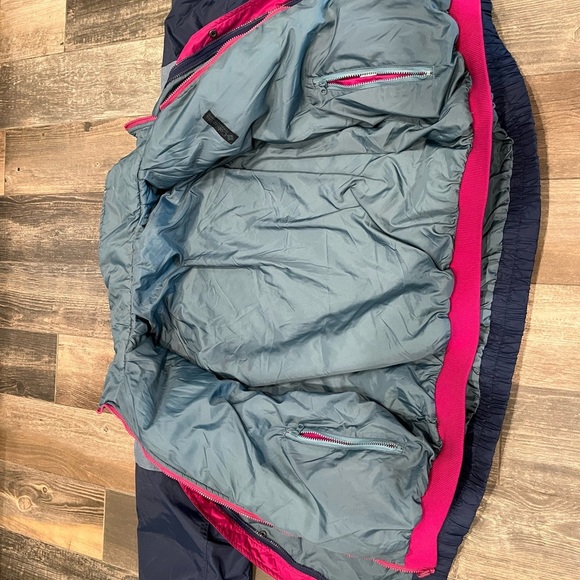 Columbia Mens L Powder Keg 3 in 1 Navy Blue Green Purple Lined Jacket Coat - Picture 16 of 16